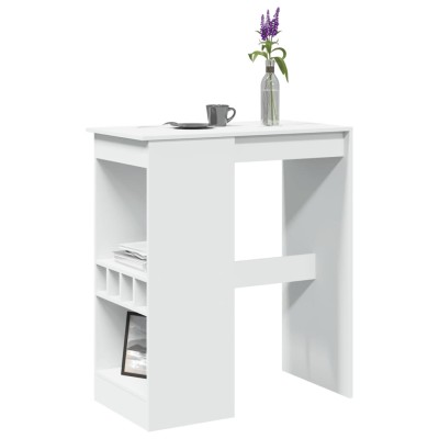 Mesa alta con estantes madera ingeniería 90x47,5x103,5 cm