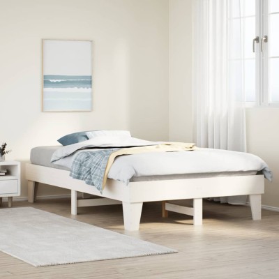 Estructura de cama sin colchón madera de pino blanco 135x190 cm