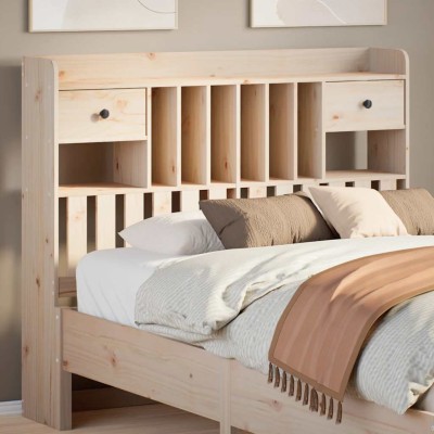 Cabecero de cama con almacenaje madera maciza de pino 135 cm