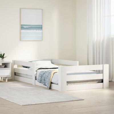 Estructura de cama sin colchón madera de pino blanca 90x200 cm