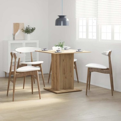 Mesa de comedor madera de ingeniería roble artisan 80x80x75 cm