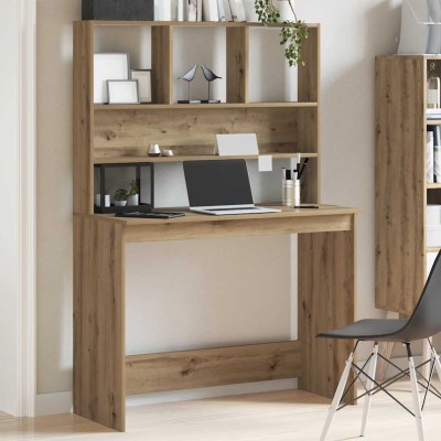 Escritorio estantes madera roble artisian 102x45x148 cm