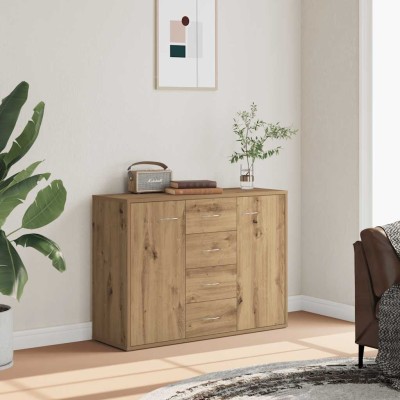 Aparador de madera de ingeniería roble artisan 88x30x64 cm