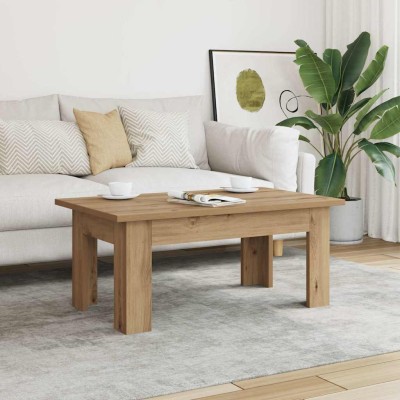 Mesa de centro madera de ingeniería roble artisan 100x60x42 cm