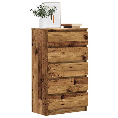 Cajonera de madera de ingeniería envejecida 60x36x103 cm