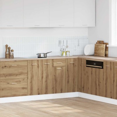 Mueble bajo con cajón "Lyon" de roble artesanal, 30 x 46 x 81,5 cm, madera de ingeniería,