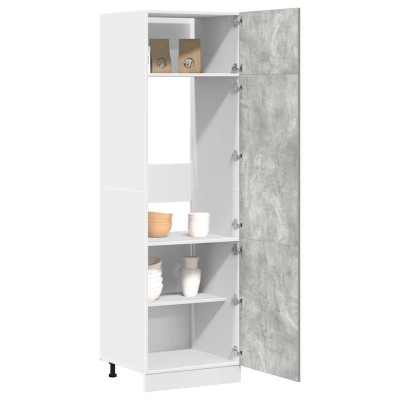 Armario frigorífico "Lyon" de, gris hormigón, 60 x 57 x 207 cm, madera contrachapada
