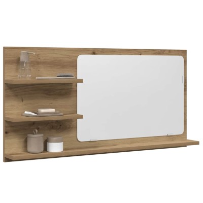 Espejo mueble baño madera ingeniería roble artisan 90x11x45 cm