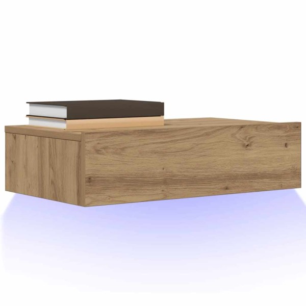 Mueble de TV con luces LED roble artisan 60x35x15,5 cm