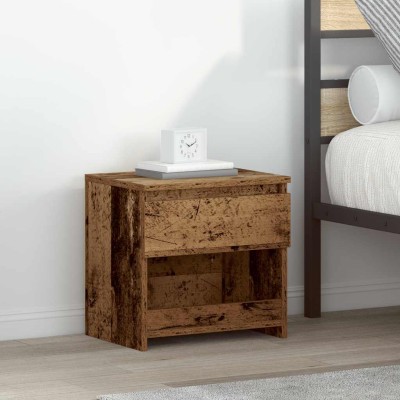 Mesitas de noche 2 uds madera contrachapada madera vieja