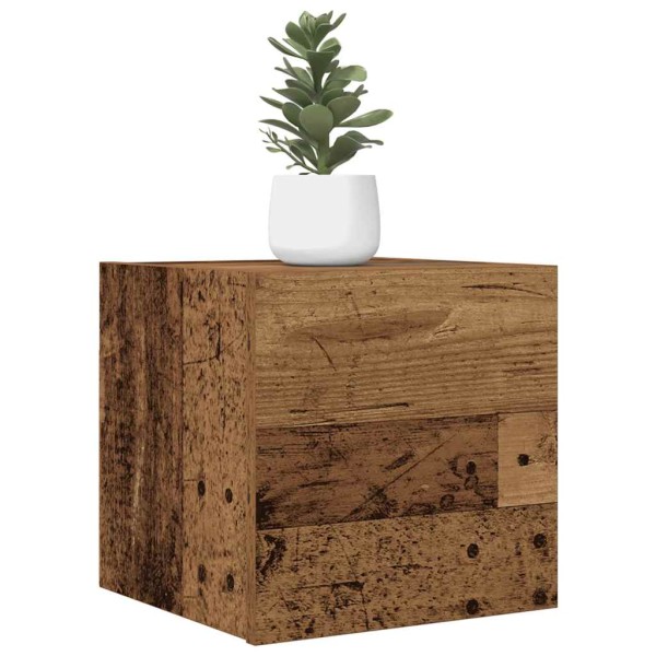 Mueble de pared para TV madera envejecida 30,5x30x30 cm