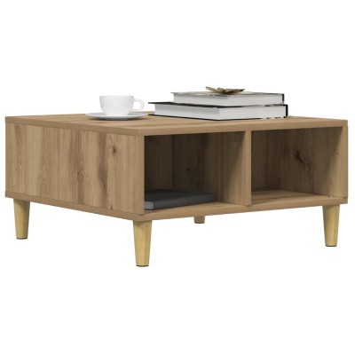 Mesa de centro madera de ingeniería roble artisan 60x60x30 cm