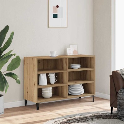 Aparador de madera de ingeniería roble artisan 103,5x35x70 cm