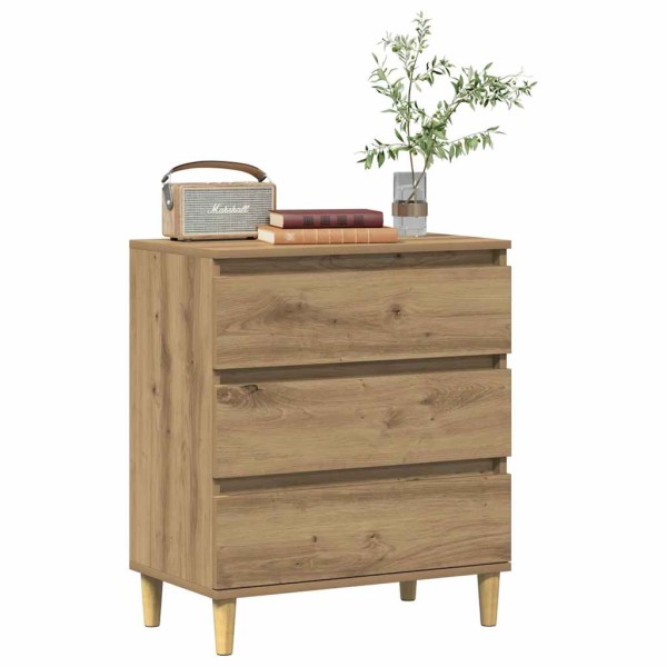 Aparador madera contrachapada roble artisian 60x35x70 cm