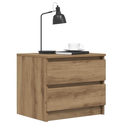 Mesitas de noche 2 uds madera ingeniería roble 50x40x43.5 cm