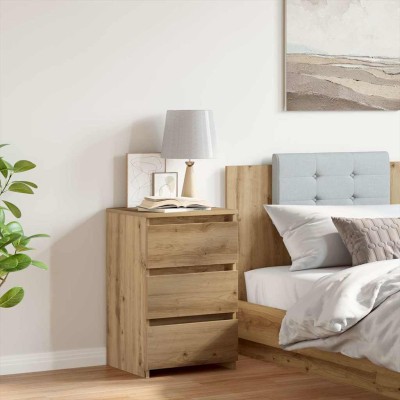 Mesita de noche madera de ingeniería roble artisan 40x35x62,5cm