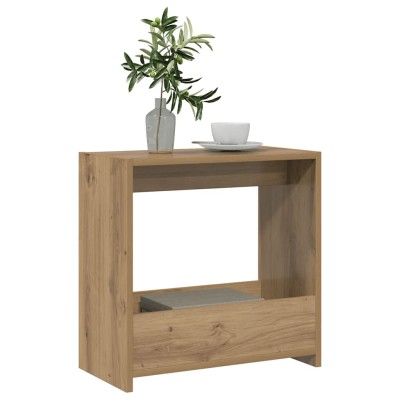 Mesa auxiliar madera contrachapada roble artisian 50x26x50 cm
