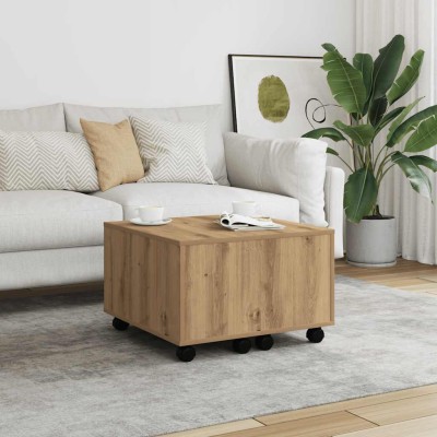 Mesa de centro madera de ingeniería roble artisan 60x60x38 cm