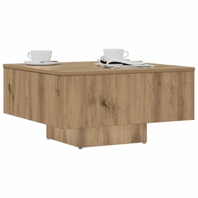 Mesa de centro madera de ingeniería roble artisan 60x60x31,5 cm