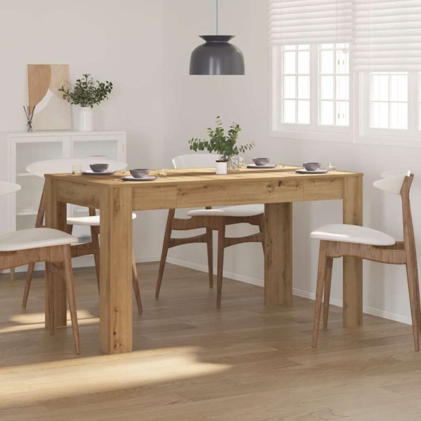 Mesa de comedor madera ingeniería roble artisan 140x74,5x76 cm