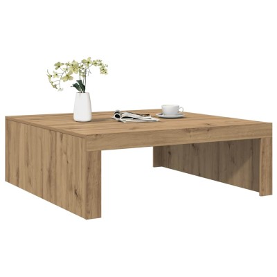 Mesa de centro madera de ingeniería roble artisan 100x100x35 cm