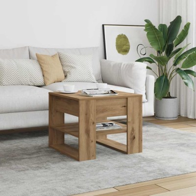 Mesa de centro madera de ingeniería roble artisan 55,5x55x45 cm