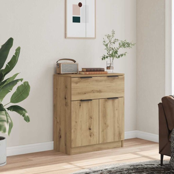 Aparador de madera de ingeniería roble artisan 60x30x70 cm