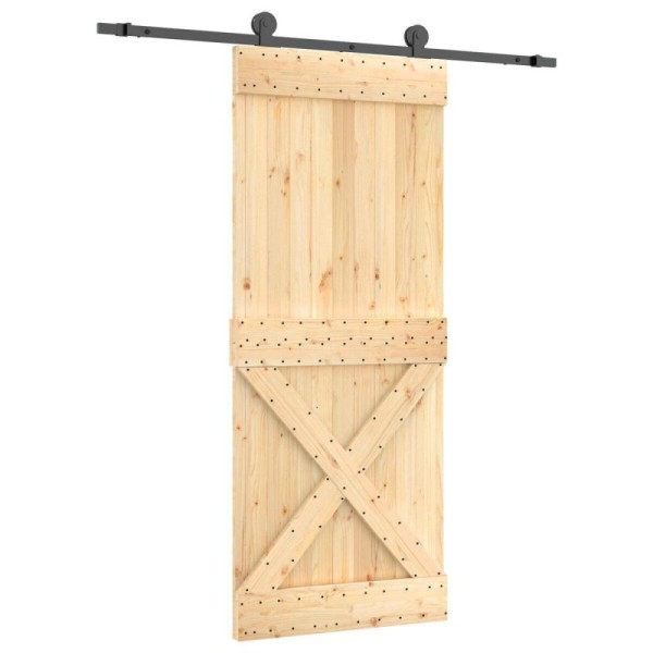 Puerta Corredera Natural y negro 85 x 210 cm - Ref. 3444981