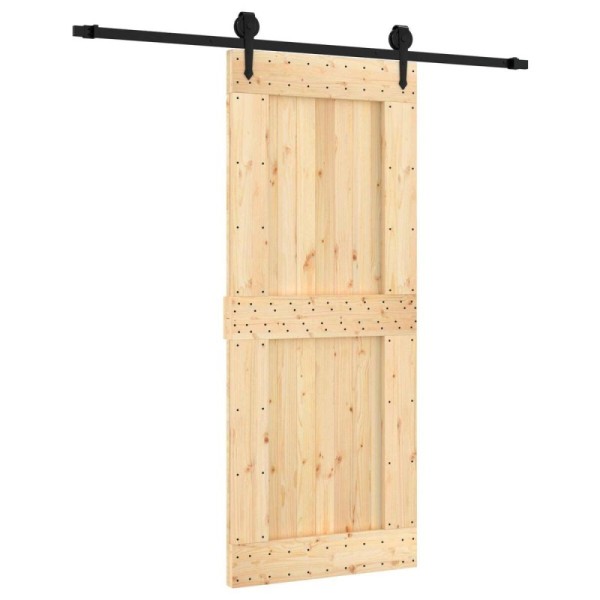 Puerta Corredera Natural y negro 85 x 210 cm - Ref. 3445160