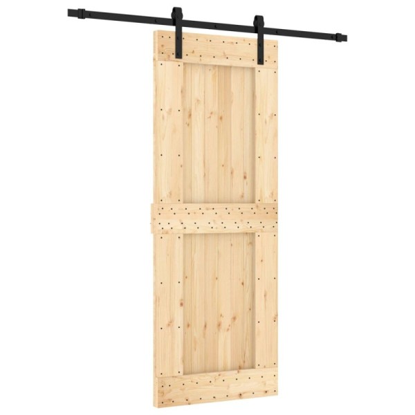 Puerta Corredera Natural y negro 80 x 210 cm