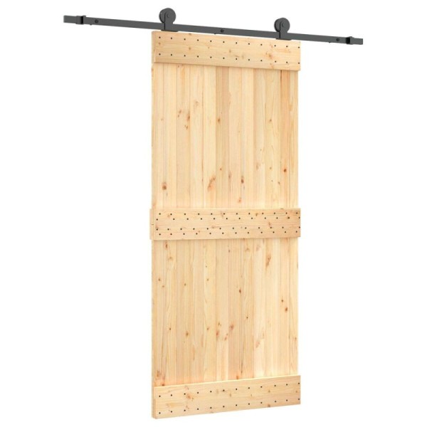 Puerta Corredera Natural y negro 90 x 210 cm - Ref. 3444974