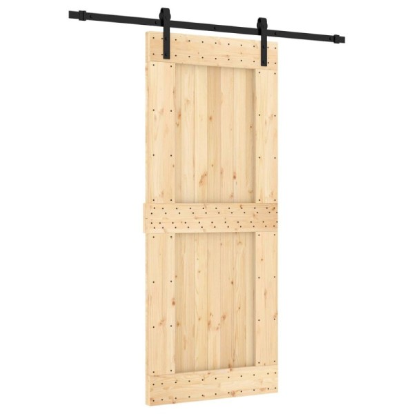 Puerta Corredera Natural y negro 85 x 210 cm - Ref. 3444902