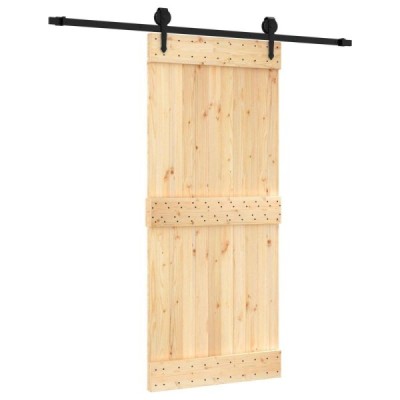 Puerta Corredera Natural y negro 90 x 210 cm - Ref. 3445155