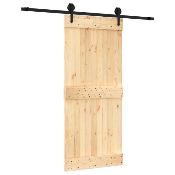 Puerta Corredera Natural y negro 90 x 210 cm - Ref. 3445155