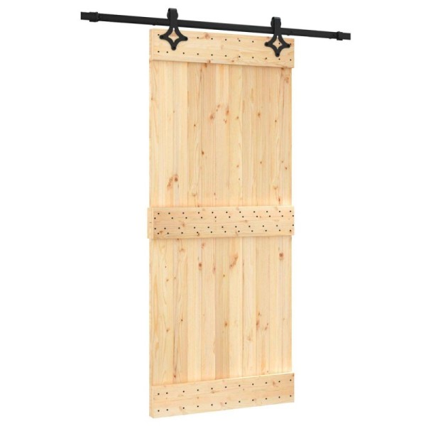 Puerta Corredera Natural y negro 90 x 210 cm - Ref. 3445049