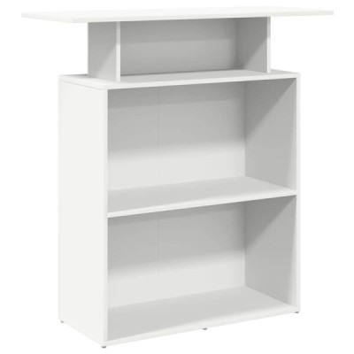 Mostrador de recepción blanco 100x40x104 cm madera de ingeniería