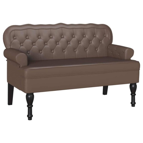 Banco Chesterfield Marrón 119,5 x 64,5 x 75 cm Cuero sintético