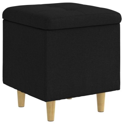 Ottoman con Almacenamiento Negro 40 x 40 x 45 cm tela