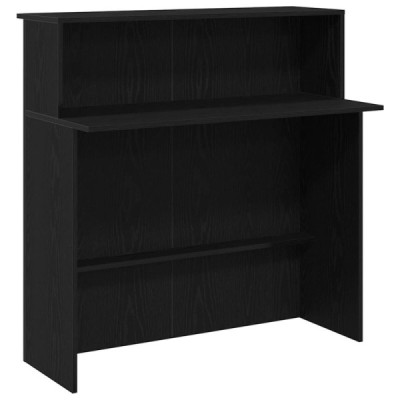 Mostrador de recepción negro 100x50x103,5 cm madera ingeniería