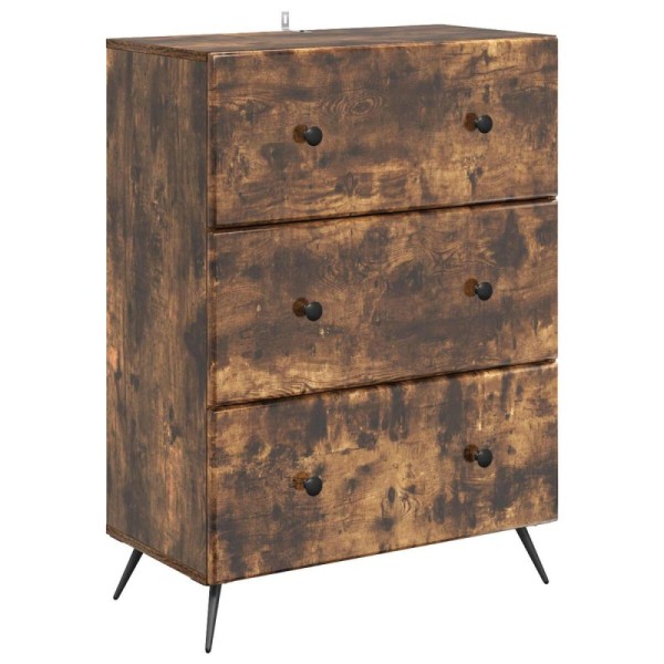 Cajonera 66 x 34,5 x 90 cm Madera de Ingeniería Roble Ahumado