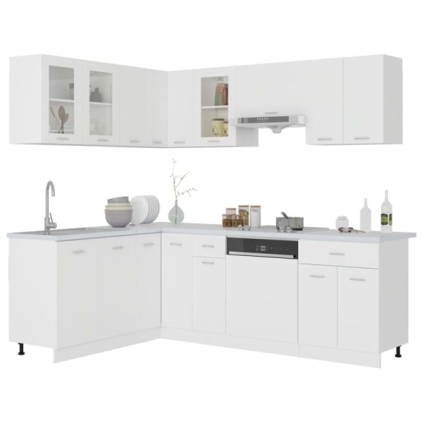 Conjunto de armarios de cocina Lyon de 11 piezas blanca