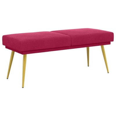 Banco de Doble Capa Rojo vino 120 x 45 x 46 cm Terciopelo