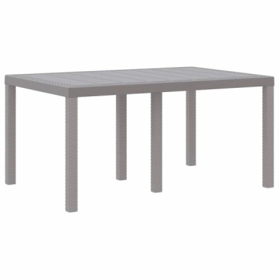 Mesa de Jardín Gris Claro 150 x 100 x 73 cm ratán sintético