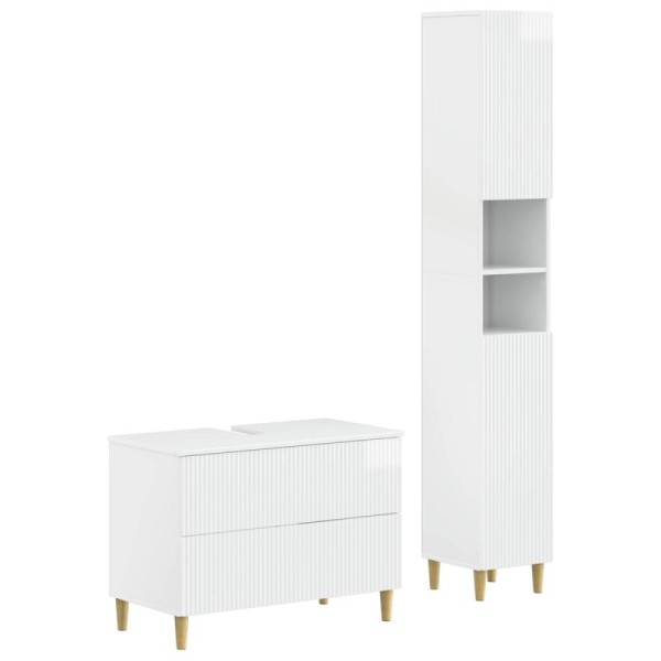 Juego de gabinete de baño de 2 piezas ARNHEM Blanco Brillante