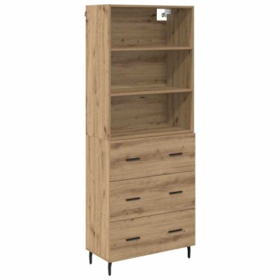 Aparador alto 2 uds. Roble artisan 69,5 x 32,5 x 180 cm