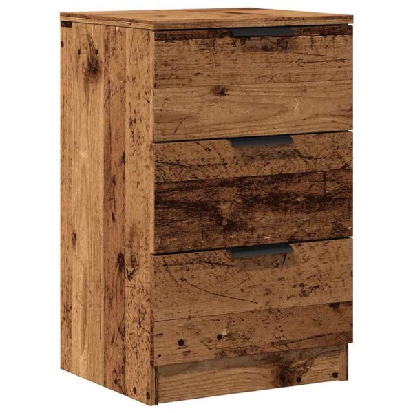 Mesita de noche madera de ingeniería envejecida 40x36x65 cm