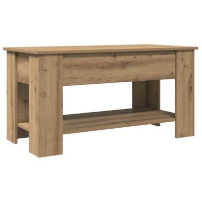Mesa de centro madera de ingeniería roble artesanal 101x49x52cm