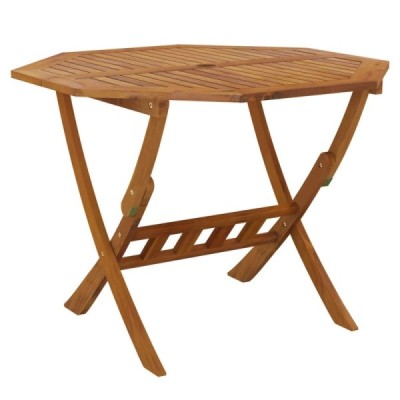 Mesa de jardín plegable madera maciza de acacia 90x75 cm