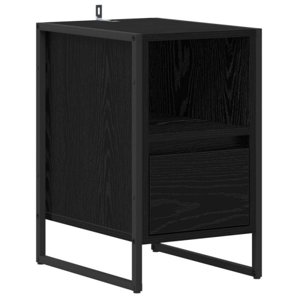 Mesa de Noche Roble Negro 39,5 x 30 x 50 cm
