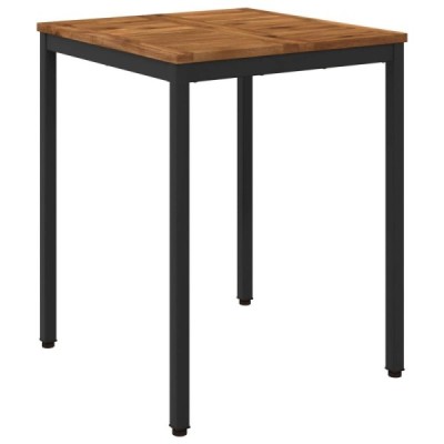 Mesa de cena de jardín Natural y negro 60 x 60,5 x 75 cm